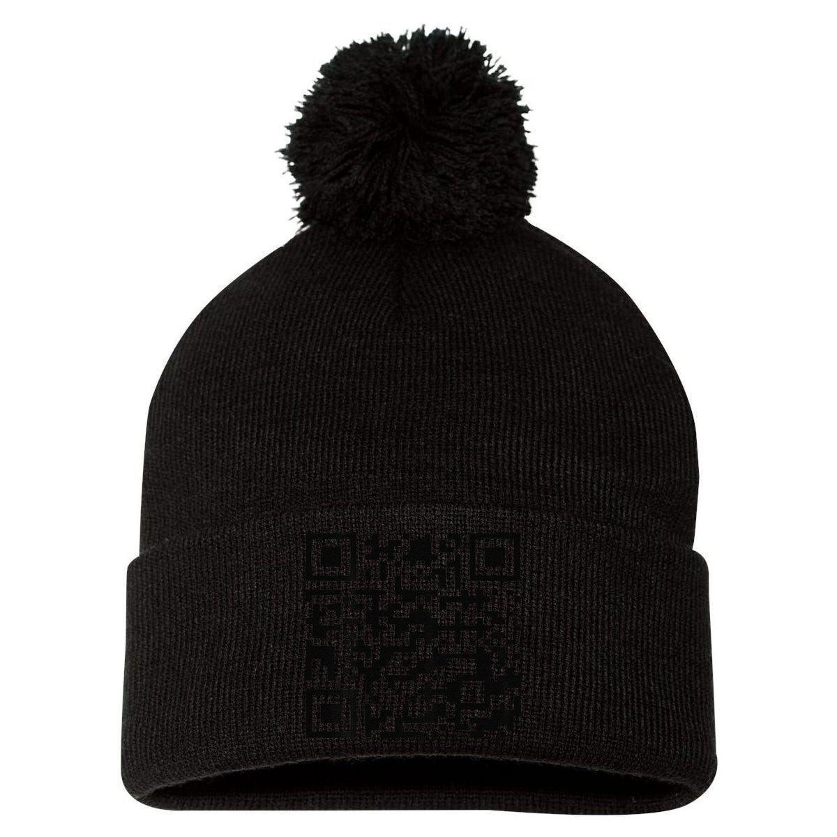 Funny Qr President Trump Dance Code Trump 4547 Pom Pom 12in Knit Beanie
