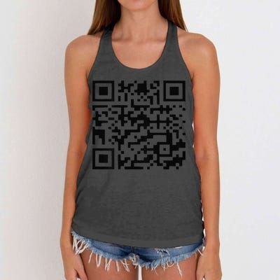 Funny Qr President Trump Dance Code Trump 4547 Women's Knotted Racerback Tank
