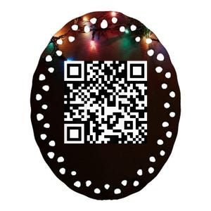 Funny Qr President Trump 4547 Trump Dancing Code Ceramic Oval Ornament