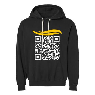 Funny Qr President Trump Dance Code Garment-Dyed Fleece Hoodie