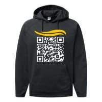 Funny Qr President Trump Dance Code Performance Fleece Hoodie