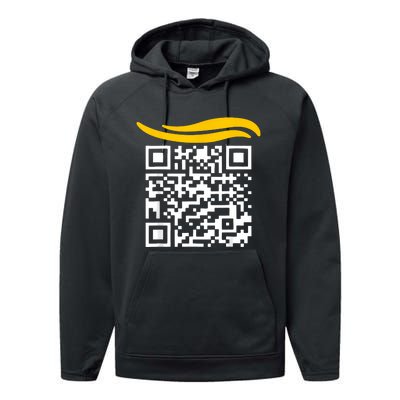 Funny Qr President Trump Dance Code Performance Fleece Hoodie