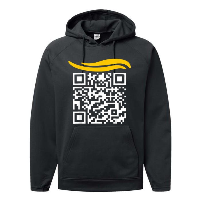 Funny Qr President Trump Dance Code Performance Fleece Hoodie