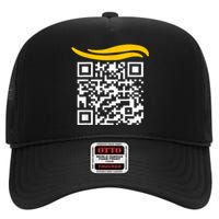 Funny Qr President Trump Dance Code High Crown Mesh Back Trucker Hat