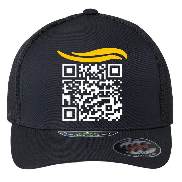 Funny Qr President Trump Dance Code Flexfit Unipanel Trucker Cap