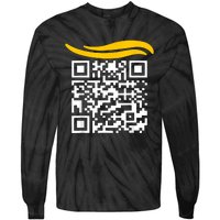 Funny Qr President Trump Dance Code Tie-Dye Long Sleeve Shirt