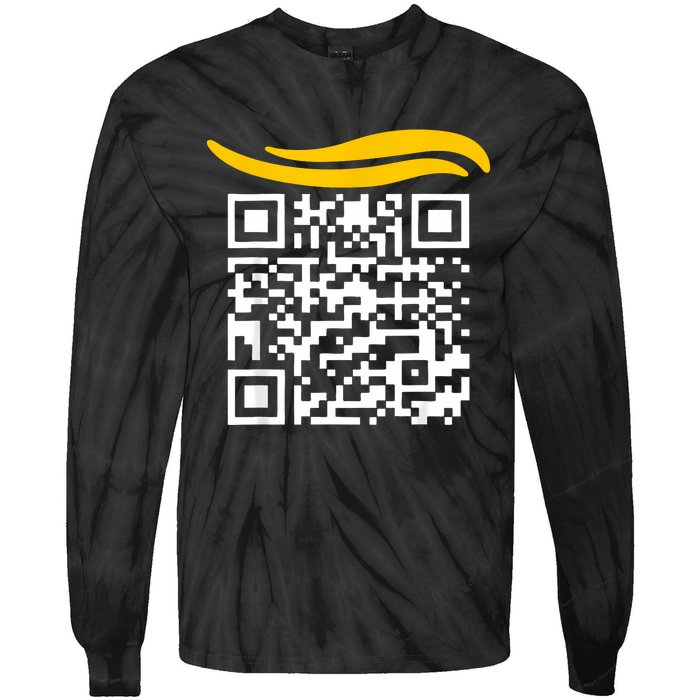 Funny Qr President Trump Dance Code Tie-Dye Long Sleeve Shirt