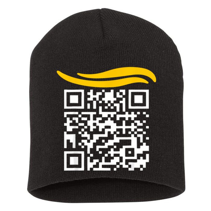 Funny Qr President Trump Dance Code Short Acrylic Beanie