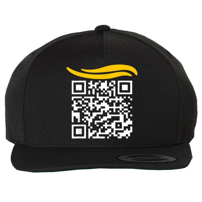 Funny Qr President Trump Dance Code Wool Snapback Cap