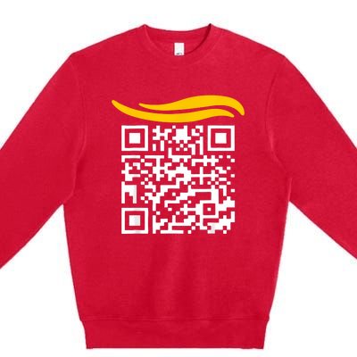 Funny Qr President Trump Dance Code Premium Crewneck Sweatshirt