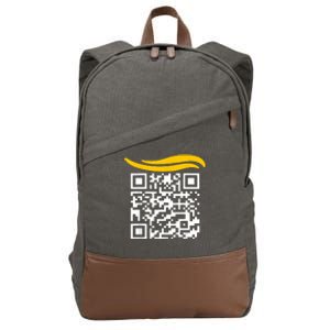 Funny Qr President Trump Dance Code Cotton Canvas Backpack