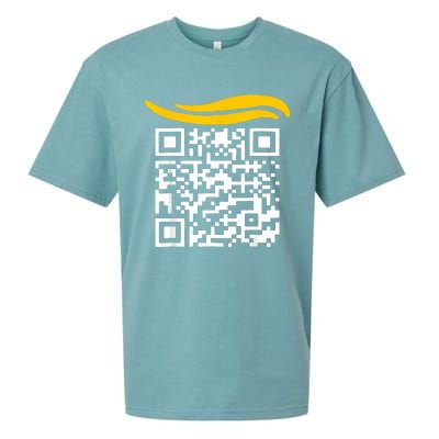 Funny Qr President Trump Dance Code Sueded Cloud Jersey T-Shirt