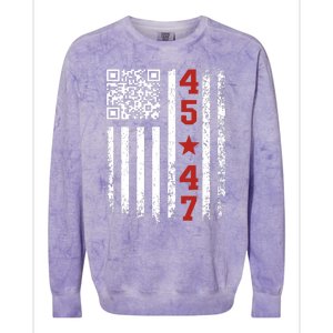 Funny Qr President Trump Dance Code Colorblast Crewneck Sweatshirt