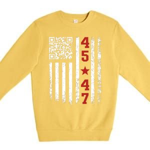 Funny Qr President Trump Dance Code Premium Crewneck Sweatshirt