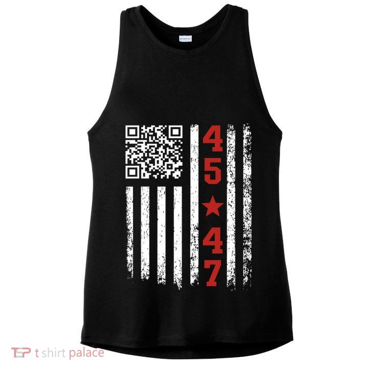 Funny Qr President Trump Dance Code Ladies PosiCharge Tri-Blend Wicking Tank