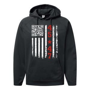 Funny Qr President Trump Dance Code Performance Fleece Hoodie