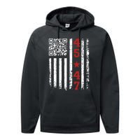 Funny Qr President Trump Dance Code Performance Fleece Hoodie