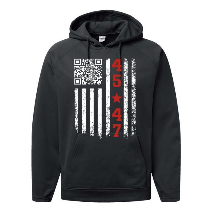 Funny Qr President Trump Dance Code Performance Fleece Hoodie