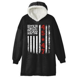 Funny Qr President Trump Dance Code Hooded Wearable Blanket