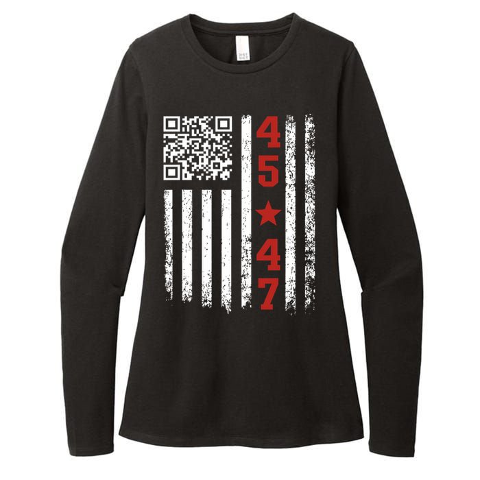 Funny Qr President Trump Dance Code Womens CVC Long Sleeve Shirt