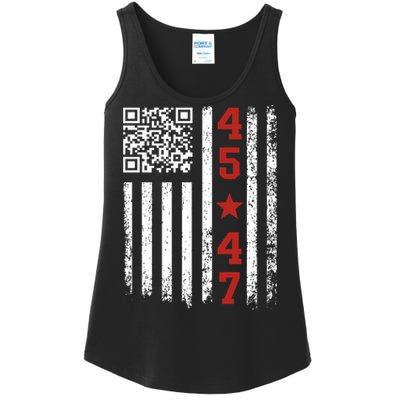 Funny Qr President Trump Dance Code Ladies Essential Tank