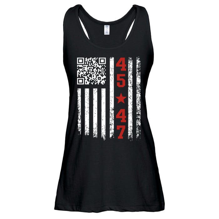 Funny Qr President Trump Dance Code Ladies Essential Flowy Tank