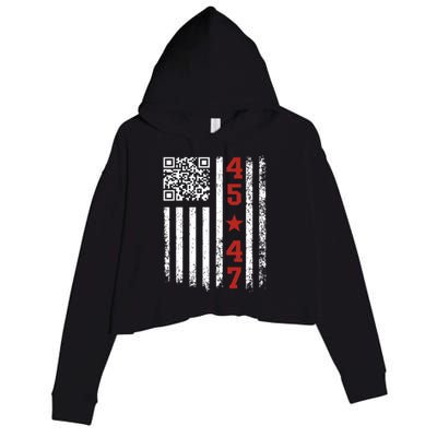 Funny Qr President Trump Dance Code Crop Fleece Hoodie