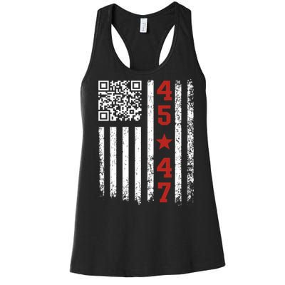 Funny Qr President Trump Dance Code Women's Racerback Tank