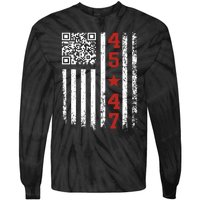 Funny Qr President Trump Dance Code Tie-Dye Long Sleeve Shirt