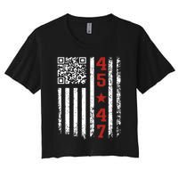 Funny Qr President Trump Dance Code Women's Crop Top Tee