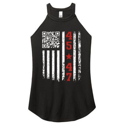 Funny Qr President Trump Dance Code Women's Perfect Tri Rocker Tank