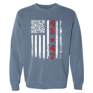 Funny Qr President Trump Dance Code Garment-Dyed Sweatshirt