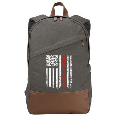 Funny Qr President Trump Dance Code Cotton Canvas Backpack