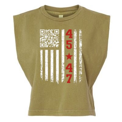 Funny Qr President Trump Dance Code Garment-Dyed Women's Muscle Tee