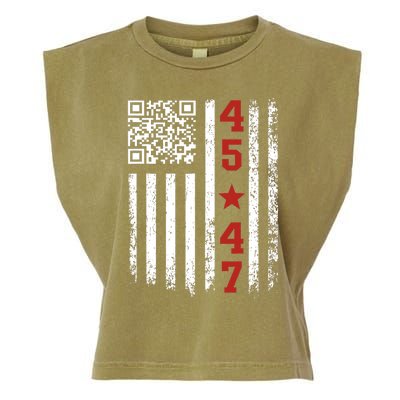 Funny Qr President Trump Dance Code Garment-Dyed Women's Muscle Tee