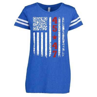 Funny Qr President Trump Dance Code Enza Ladies Jersey Football T-Shirt