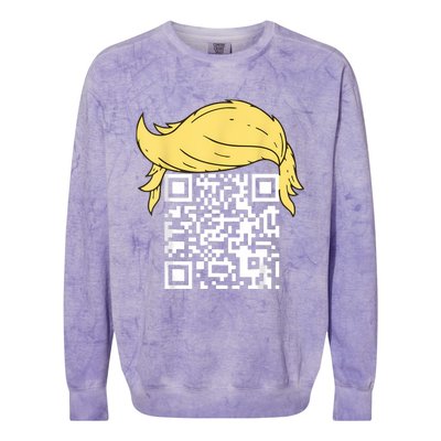 Funny Qr President Trump Dance Code Colorblast Crewneck Sweatshirt