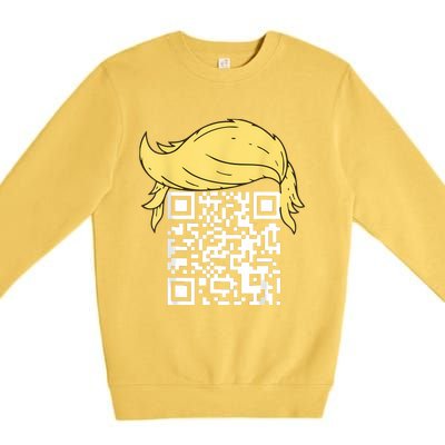 Funny Qr President Trump Dance Code Premium Crewneck Sweatshirt