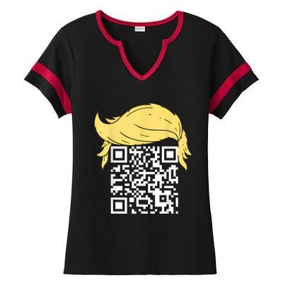 Funny Qr President Trump Dance Code Ladies Halftime Notch Neck Tee