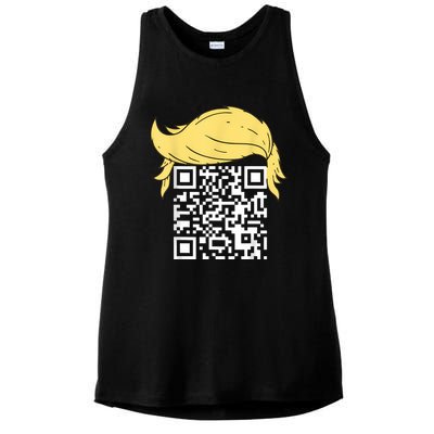 Funny Qr President Trump Dance Code Ladies PosiCharge Tri-Blend Wicking Tank