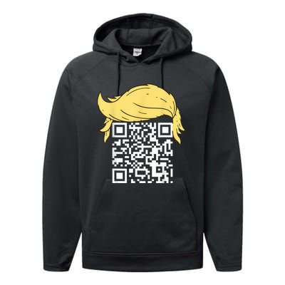 Funny Qr President Trump Dance Code Performance Fleece Hoodie