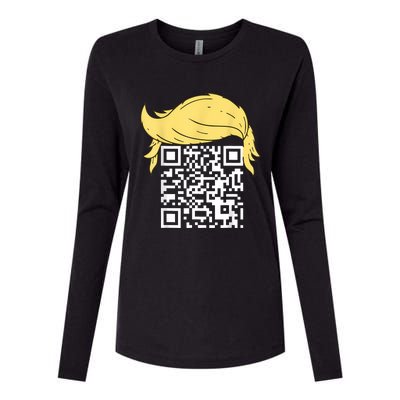 Funny Qr President Trump Dance Code Womens Cotton Relaxed Long Sleeve T-Shirt