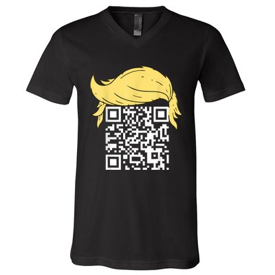 Funny Qr President Trump Dance Code V-Neck T-Shirt