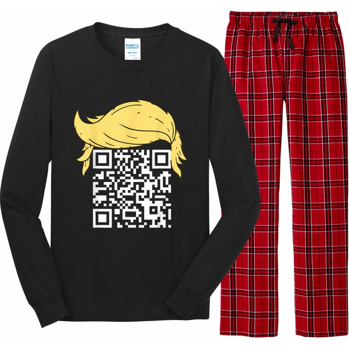 Funny Qr President Trump Dance Code Long Sleeve Pajama Set