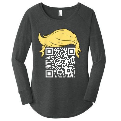 Funny Qr President Trump Dance Code Women's Perfect Tri Tunic Long Sleeve Shirt