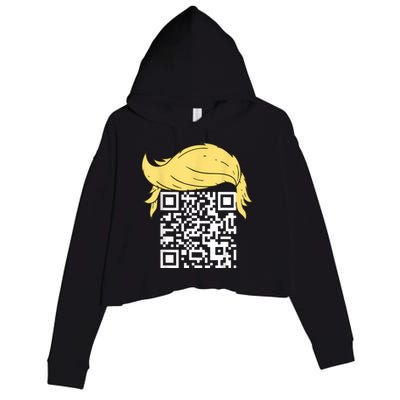 Funny Qr President Trump Dance Code Crop Fleece Hoodie