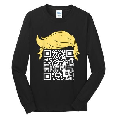 Funny Qr President Trump Dance Code Tall Long Sleeve T-Shirt