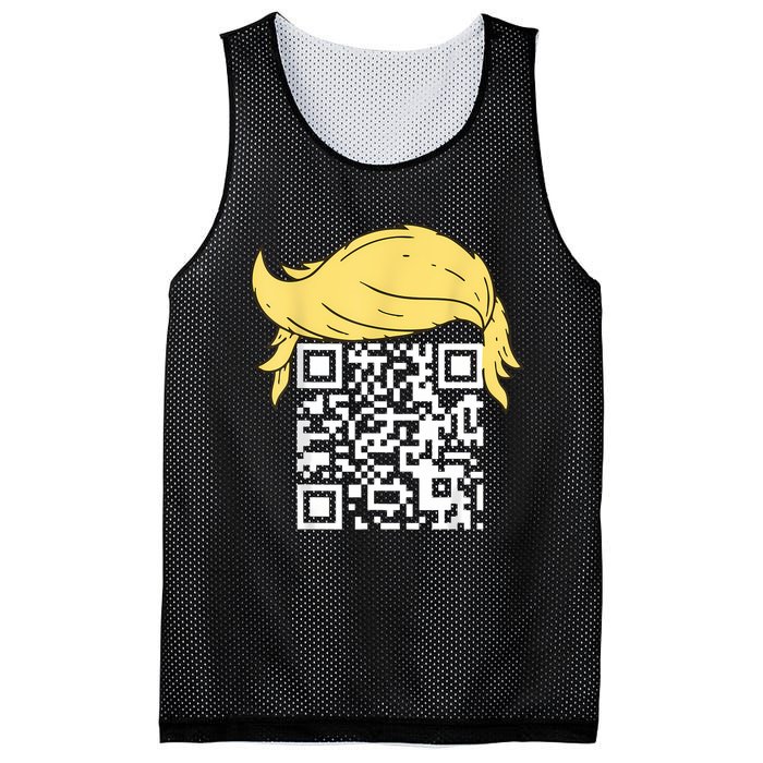 Funny Qr President Trump Dance Code Mesh Reversible Basketball Jersey Tank