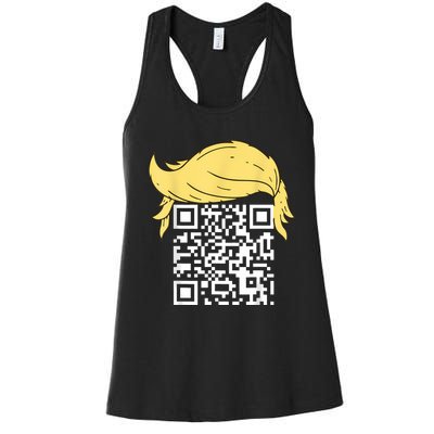 Funny Qr President Trump Dance Code Women's Racerback Tank