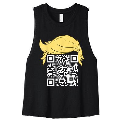 Funny Qr President Trump Dance Code Women's Racerback Cropped Tank